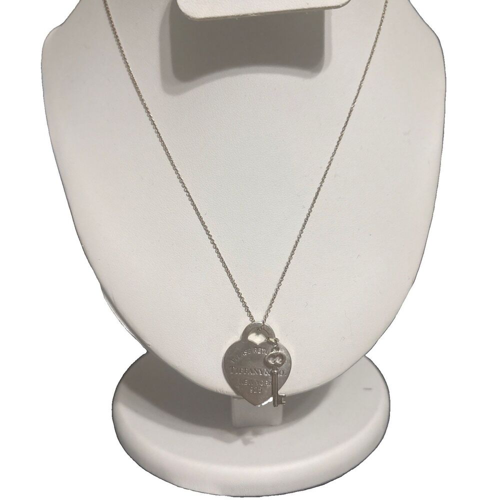 Tiffany & Co. Return to Tiffany Heart Tag Key Pendant Necklace 18” Box Authentic